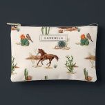 Western Cactus Desert Horse Cowgirl Personalized Accessory Pouch<br><div class="desc">Western Cactus Desert Horse Cowgirl Personalized Accessory Pouch</div>