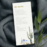 Western Cactus Desert Landscape Wedding Menu Card<br><div class="desc">If you need any further customisation please feel free to message me on yellowfebstudio@gmail.com.</div>