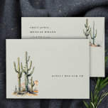 Western Cactus Desert Landscape Wedding Sage Green Envelope<br><div class="desc">If you need any further customisation please feel free to message me on yellowfebstudio@gmail.com.</div>