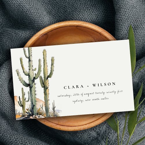 Western Cactus Desert Landscape Wedding Website Enclosure Card