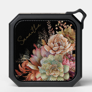 Western Cactus Floral Monogram Personalized Bluetooth Speaker