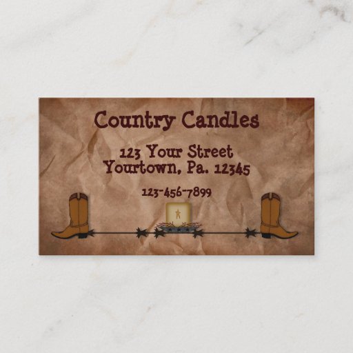 Customizable Western Candle Business Card