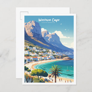 Western Cape South Africa Illustration Travel Postcard