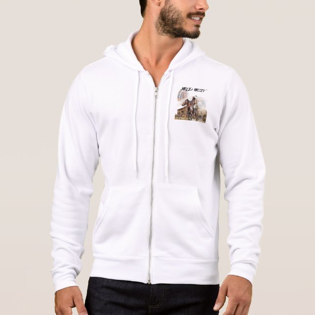 Western Caravans in Digital Art Hoodie (Front)