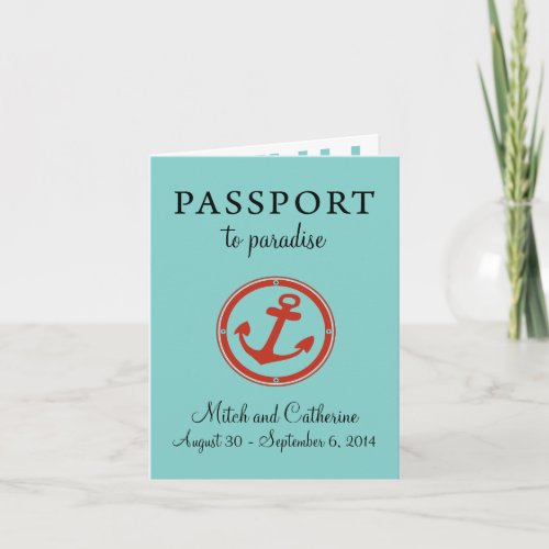 Western Caribbean Cruise Passport Wedding Invitation