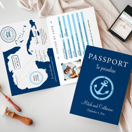 Western Caribbean Texas Cruise Passport Wedding Invitation