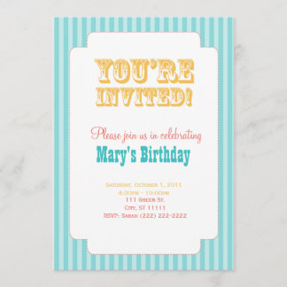 Western Carnival - You're Invited! - Blue & Yellow Invitation