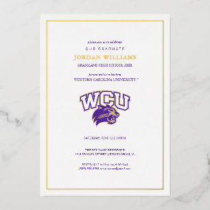 Western Carolina Graduation Foil Invitation