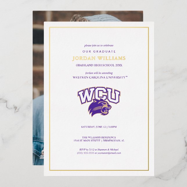Western Carolina Graduation Foil Invitation (Front/Back)