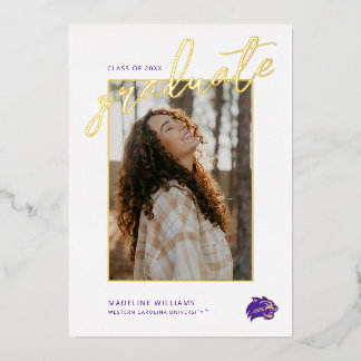 Western Carolina Graduation Foil Invitation