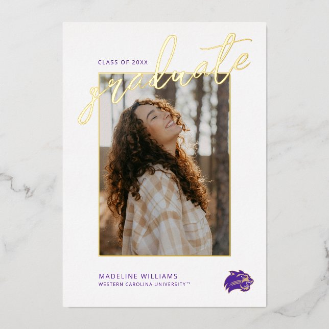 Western Carolina Graduation Foil Invitation (Front)