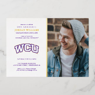 Western Carolina Graduation Foil Invitation
