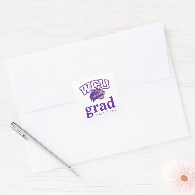 Western Carolina Graduation Square Sticker (Envelope)