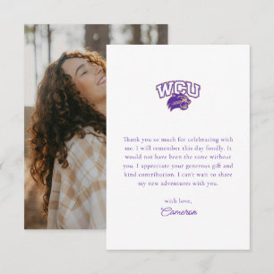 Western Carolina Graduation Thank You Card