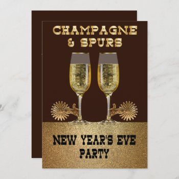Western Champagne And Spurs New Year's Eve Party Invitation by RODEODAYS at Zazzle