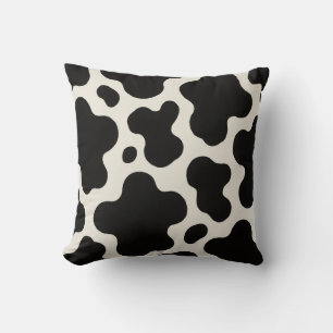 Western Charm Rodeo Season Fun Cow Print Throw Pillow
