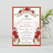 Western Charro Apple Red Horses Quinceanera Invitation (Standing Front)