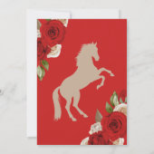 Western Charro Apple Red Horses Quinceanera Invitation (Back)