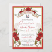 Western Charro Apple Red Horses Quinceanera Invitation (Front)