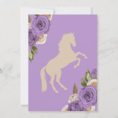 Western Charro Lavender Roses Horses Quinceanera Invitation (Back)