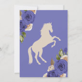 Western Charro Periwinkle Blue Horses Quinceanera Invitation (Back)