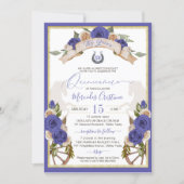 Western Charro Periwinkle Blue Horses Quinceanera Invitation (Front)