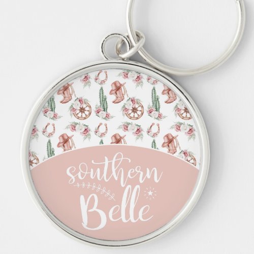 Western Chic Southern Belle Cowgirl Boots  Blooms Keychain