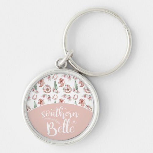 Western Chic Southern Belle Cowgirl Boots  Blooms Keychain