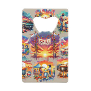 Western Chili Cookoff Scenes 1 Credit Card Bottle Opener