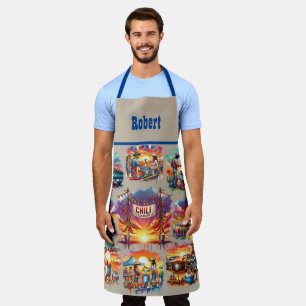 Western Chili Cookoff Scenes 1 Custom Apron