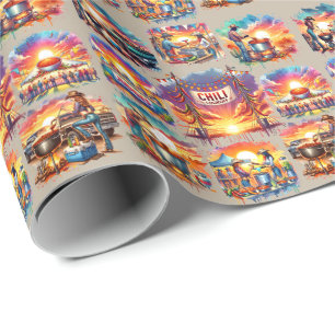 Western Chili Cookoff Scenes 1 Wrapping Paper