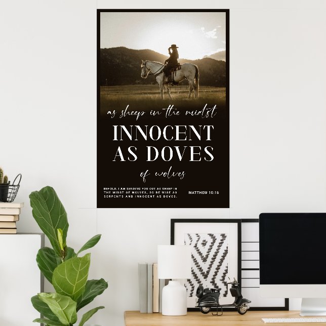 Western Christian Poster, Matthew Bible Verse Poster (Home Office)