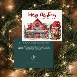 Western Christmas   Business Customer Thank You Card