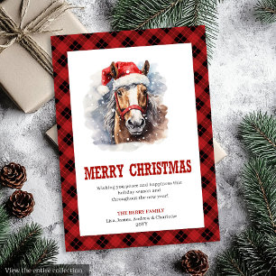 Western Christmas card rustic cowboy plaid