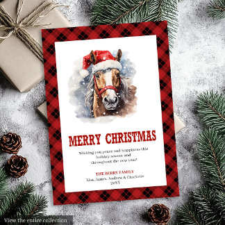 Western Christmas card rustic cowboy plaid