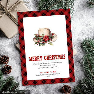 Western Christmas card with cowboy hat print