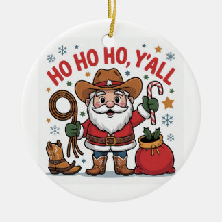 Western Christmas Ceramic Ornament