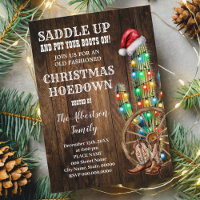 Western Christmas Country Boots Cactus Party
