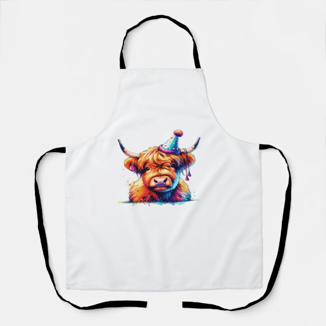 Western Christmas Cow Essential T-Shirt Apron (Front)