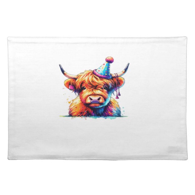 Western Christmas Cow Essential T-Shirt Cloth Placemat (Front)
