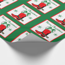 Western Christmas Cowboy Boot Wrapping Paper