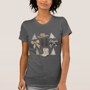 Western Christmas Cowboy Country Rodeo Aesthetic T-Shirt