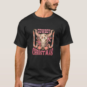 Western Christmas Cowboy Santa Cowboy Pink Christm T-Shirt