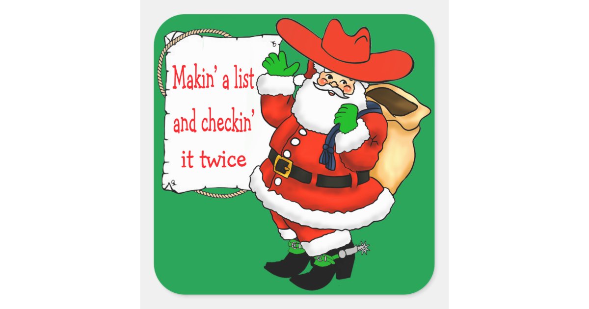 Howdy Santa Western Cowboy Santa Christmas Gift - Howdy - Sticker