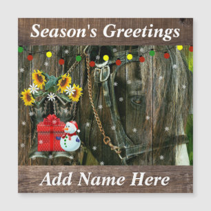 Western Christmas Frosty the Snowman And Horse