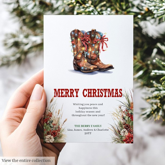 Western Christmas greeting card with cowboy boots (Western Christmas greeting card with cowboy boots

)