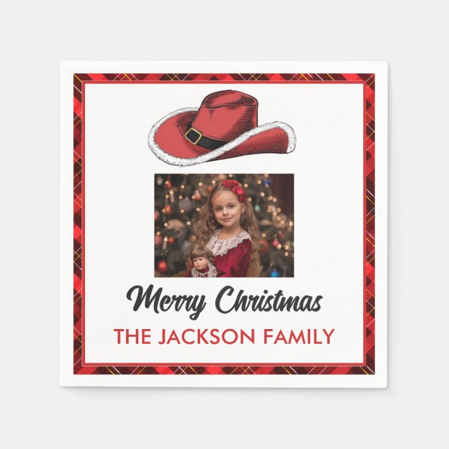 Western Christmas Hat Party  Napkins (Front)