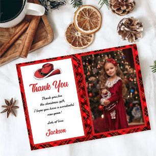 Western Christmas Hat Party Thank You Card