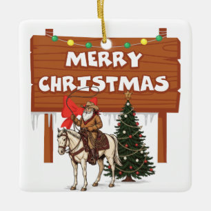 Western Christmas holiday Ornament