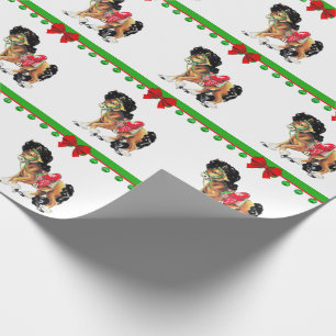 Western Christmas Little Horse Pony With Saddle Wrapping Paper
